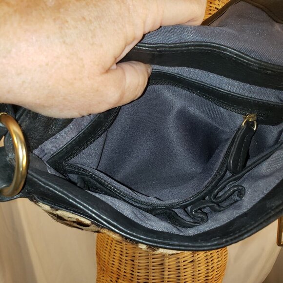 Vintage Via Neroli Leopard Print & Leather Crossbody Handbag - Picture 11 of 15